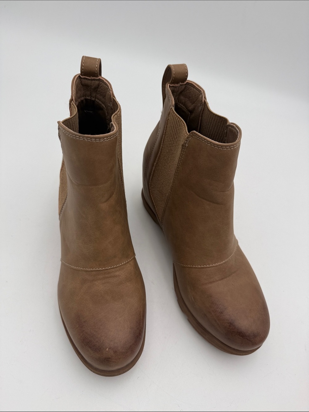 Athlefit Women's Tan Chelsea Ankle Boots women 8.5 casual office retro classic